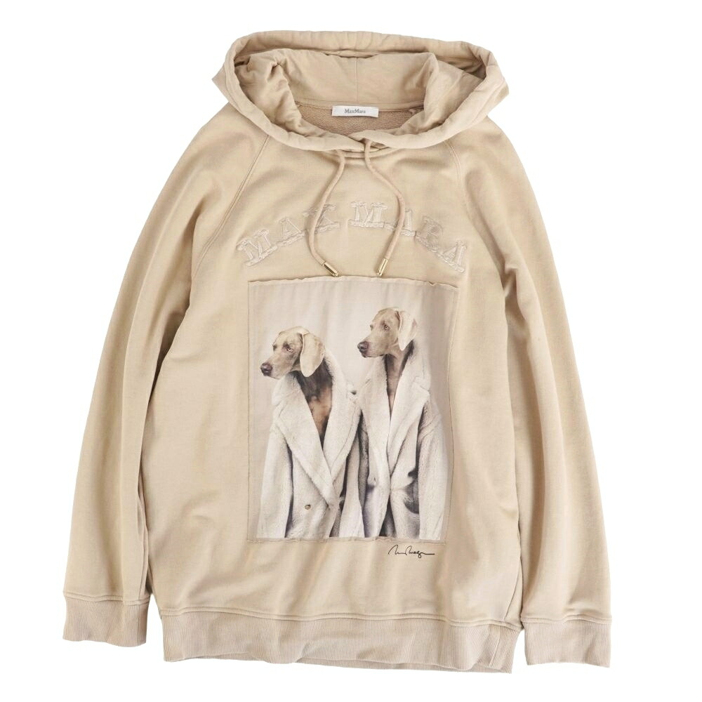 【美品】マックスマーラ Max Mara 2023 汗水 パーカー ティーシャツ LILLO ウェグマン トップス レディース M ベージュ【中古】