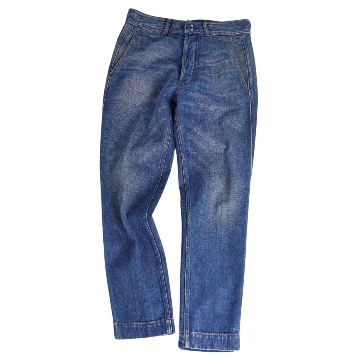 【美品】トムフォード TOM FORD パンツ デニムパンツ ジーンズ シンチバック 無地 コットン ボトムス メンズ 29 インディゴブルー【中古】