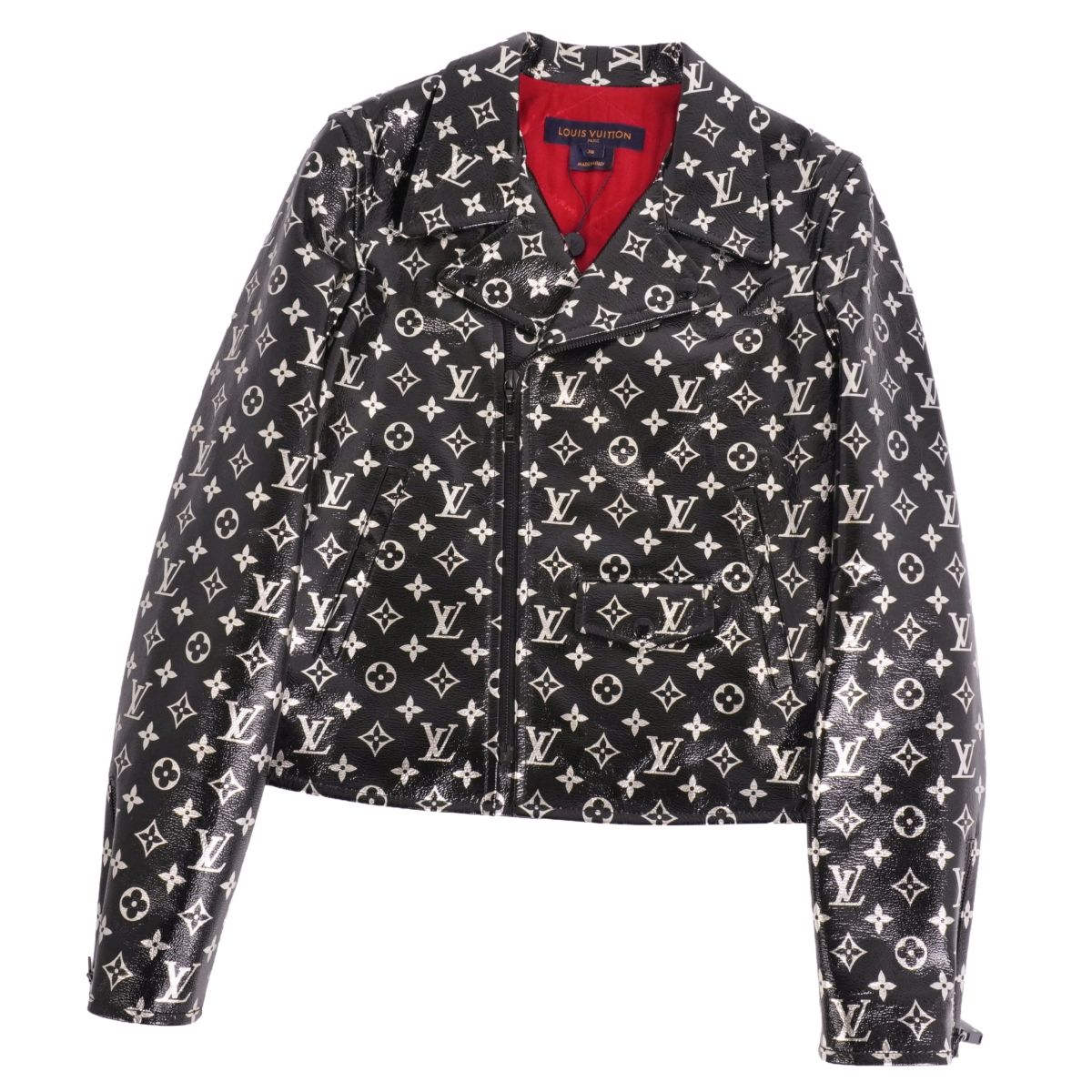【新古品】ルイヴィトン LOUIS VUITTON ジャケット 2019 ライダースジャケット レザー モノグラム アウター レディース イタリア製 36(S相当) ブラック【中古】|MODEST LORD 仙台 店