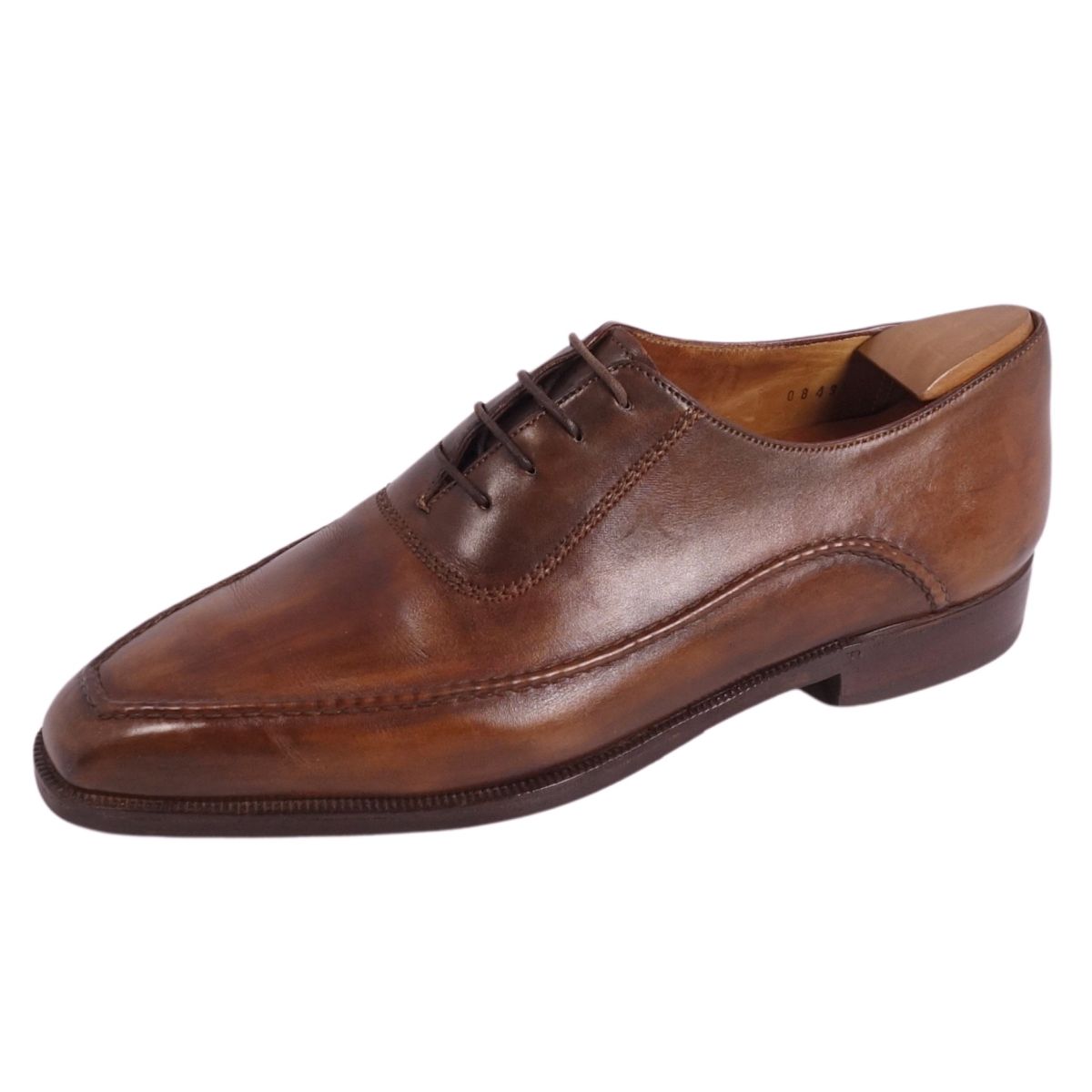 ベルルッティ　サイズ8 ブラウンパティーヌ　ストレートチップ　ジャンク品 ベルルッティ SIZE 8.5【黒系パティーヌ☆ヴェネチアレザー
