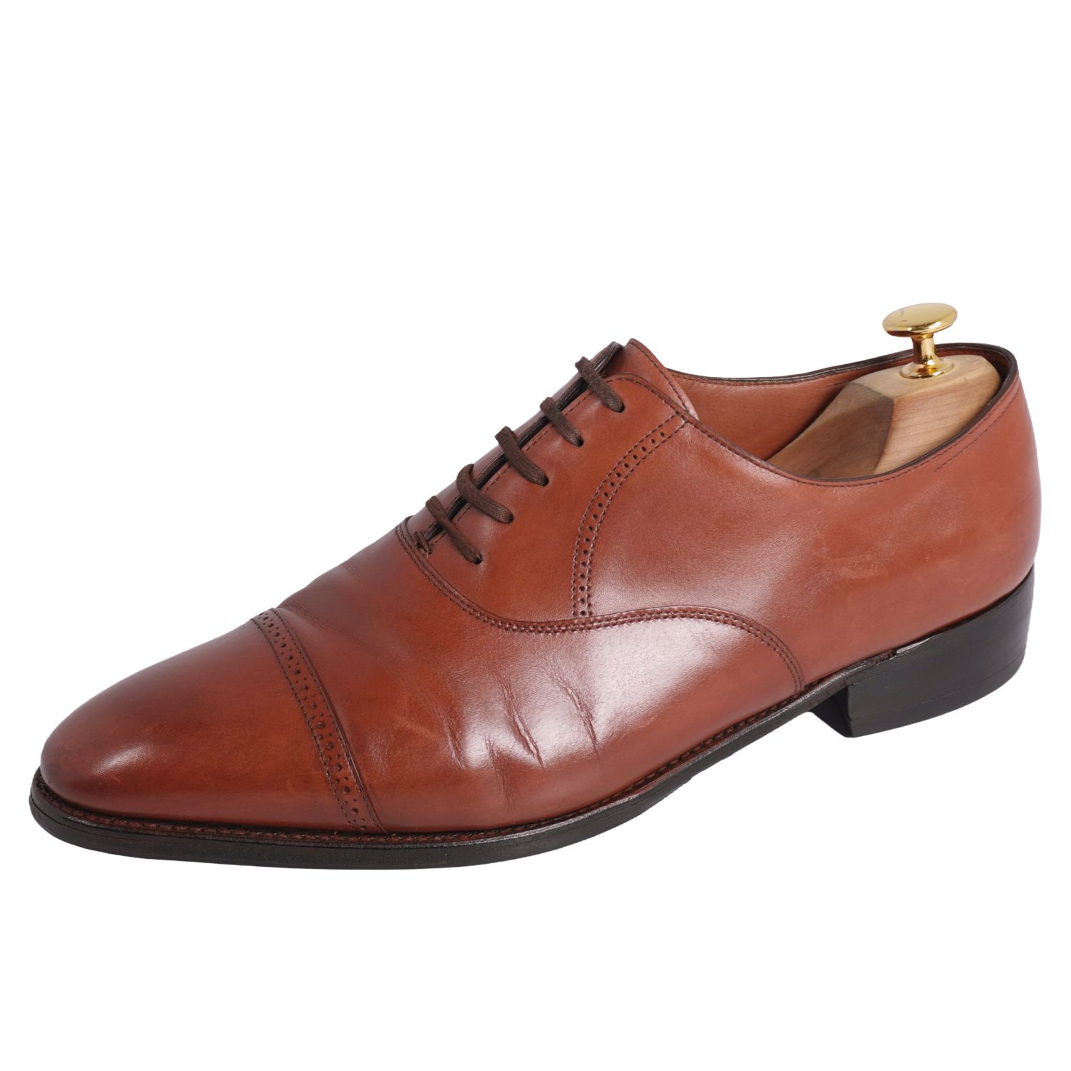 【美品】ジョンロブ JOHN LOBB PHILIP 2 フィリップ2 レザーシューズ オックスフォードシューズ ビジネスシューズ 革靴 メンズ 9.5EE(28cm相当) ブラウン【中古】