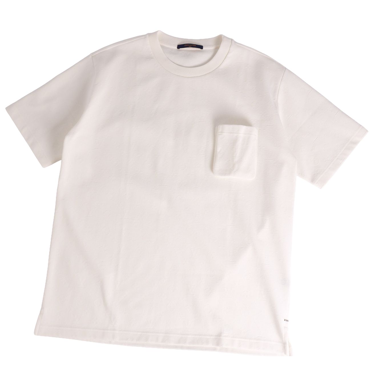 【美品】ルイヴィトン LOUIS VUITTON Tシャツ 2022 カットソー 半袖 ショートスリーブ シグネチャー3Dポケットモノグラム トップス メンズ イタリア製 M ホワイト【中古】