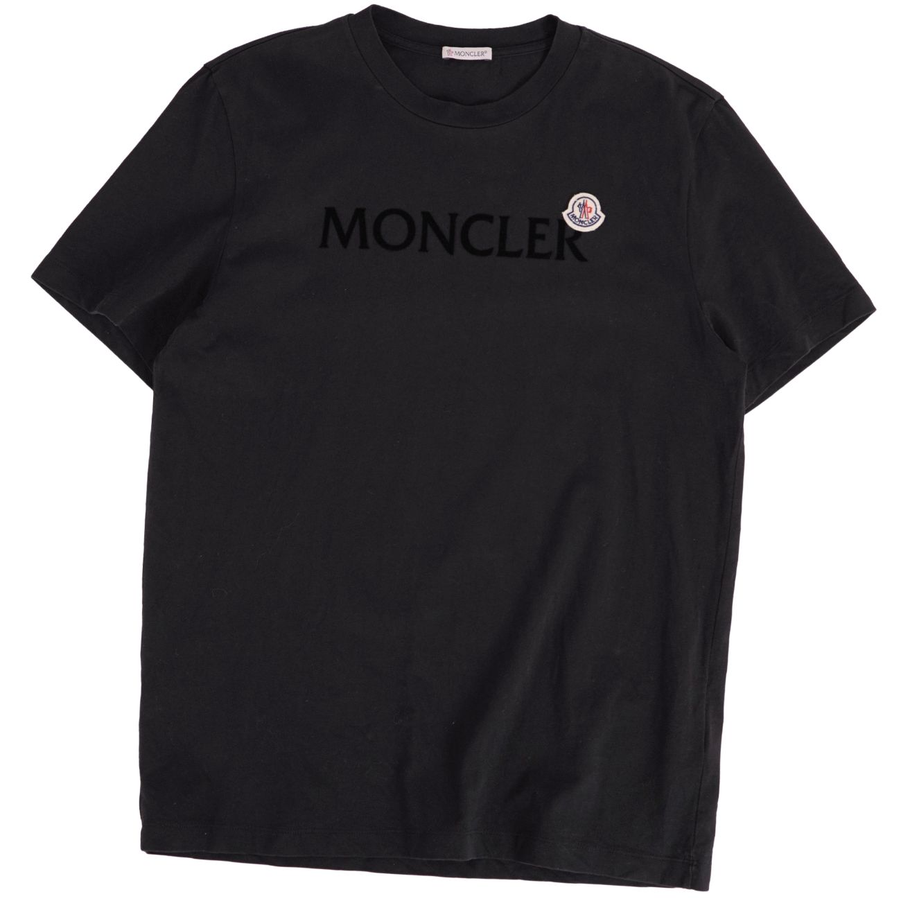 【美品】モンクレール MONCLER Tシャツ 2023 カットソー ショートスリーブ 半袖 コットン トップス メンズ L ブラック【中古】