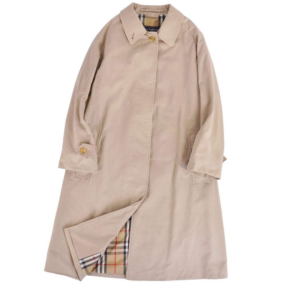 【美品】Vintage バーバリー Burberrys 厚地の外套 連合王国製 ステンカラー厚地の外套 バルマカーンコート 綿織物 アウター レディース 12(XL好いかげんに) ベージュ【中古】