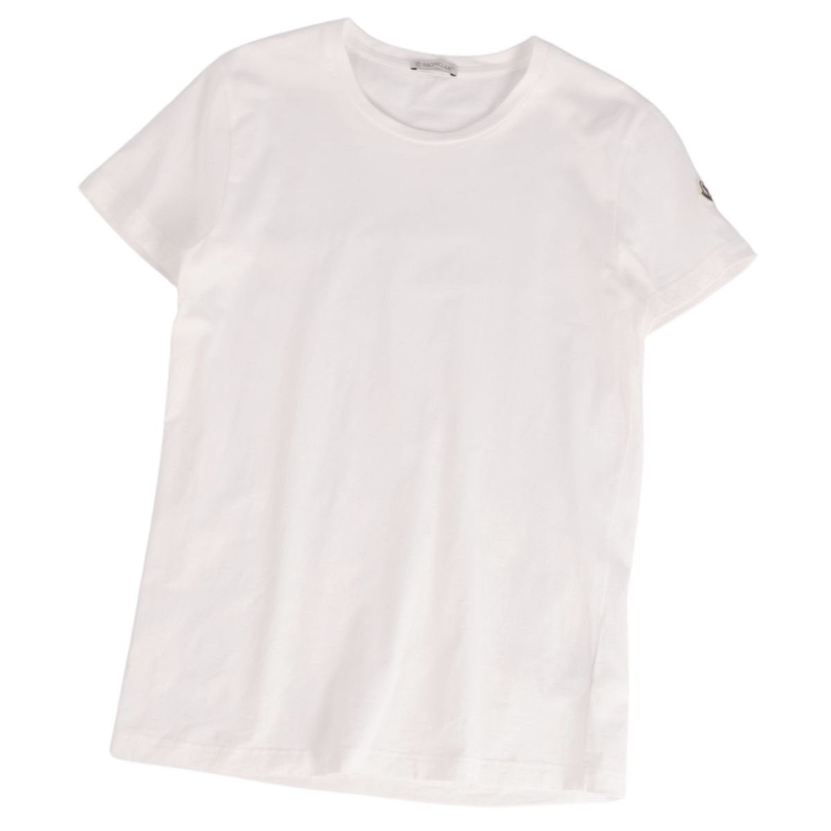 【美品】モンクレール MONCLER 2023年 Tシャツ カットソー ショートスリーブ 半袖 ロゴ コットン トップス メンズ S ホワイト【中古】