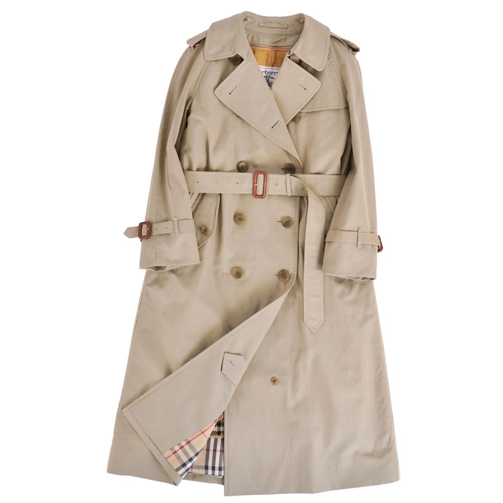 【美品】Vintage バーバリー Burberrys 厚地の外套 ラインドライヴ付き添い人 トレンチコート 綿織物100% アウター レディース 7AB2(S好いかげんに) ベージュカーキ【中古】