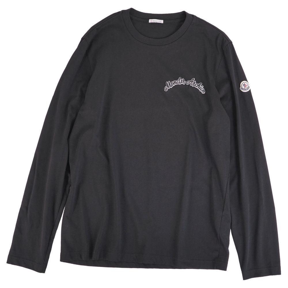 【美品】モンク線路 MONCLER プルオーバー 2024 カットソー ロング捩り 長袖 綿織物 トップス メンズ XL 黒いこと【中古】