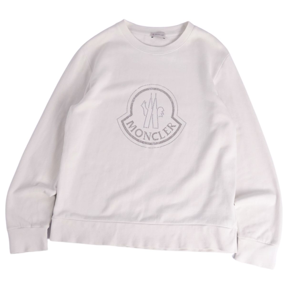 【関税込み】Moncler ホワイト ロゴ刺繍 スウェットシャツ MONCLER - 美品 MONCLER モンクレール スウェット サイズ:M 22AW
