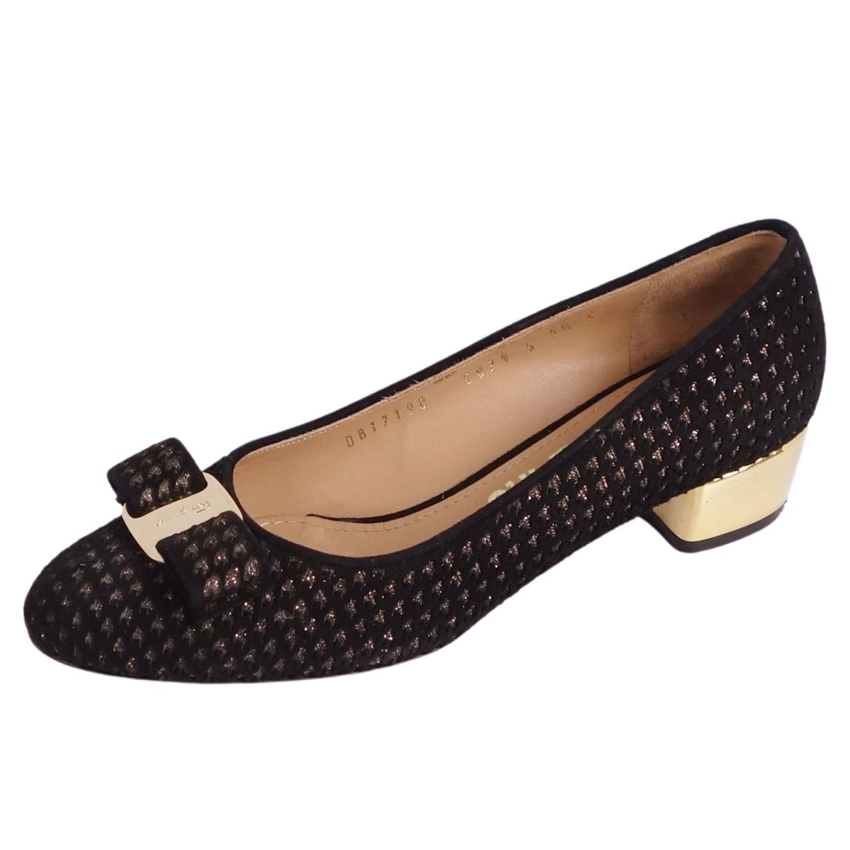 サルヴァトーレ フェラガモ Salvatore Ferragamo パンプス ヴァラ スウェードレザー ヒール シューズ 靴 レディース 5.5C(23cm相当) ブラック【中古】|MODEST LORD 仙台 店