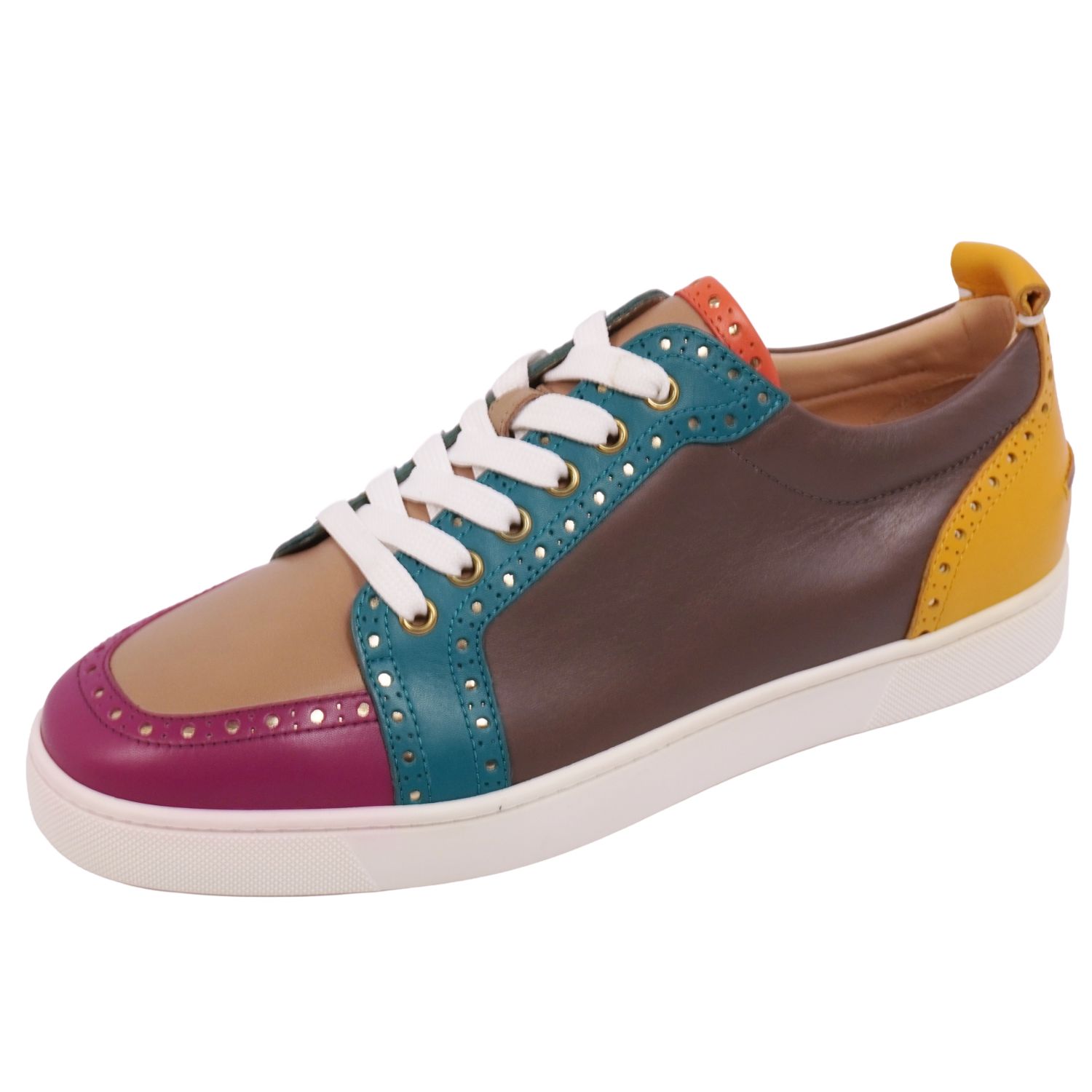 【新古品】クリスチャンルブタン Christian Louboutin スニーカー 置き目とり捨てる スピード競技膨れ上がる カーフレザー シューズ 靴 メンズ 41.5(26.5珊好いかげんに) マルチ色合い【中古】 メンズ靴-靴-スニーカー
