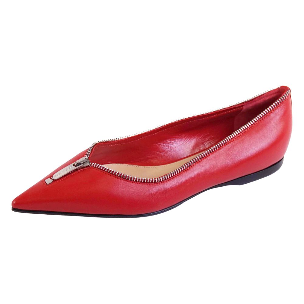 【新古品】セルジオロッシ SERGIO ROSSI パンプス 平ったいパンプス なめし革 シューズ 靴 レディース イタリア製 36.5(23.5糎好いかげんに) 赤いこと【中古】