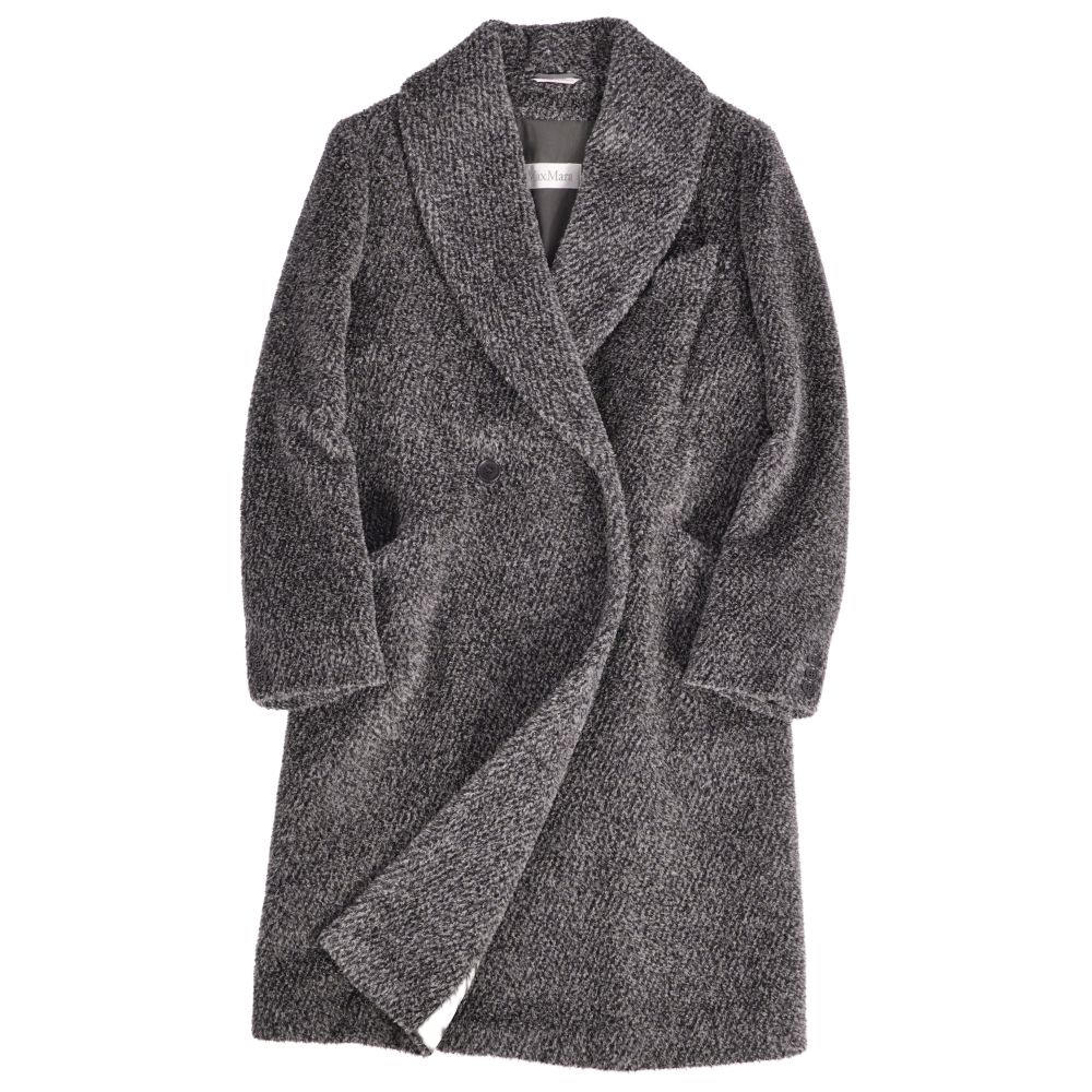【極美品】マックスマーラ Max Mara コート 白タグ ロングコート ダブルブレスト シャギー アルパカ ウール アウター レディース イタリア製 JI40 USA6 FB38(M相当) グレー【中古】｜MODEST LORD 仙台 店 40,937円