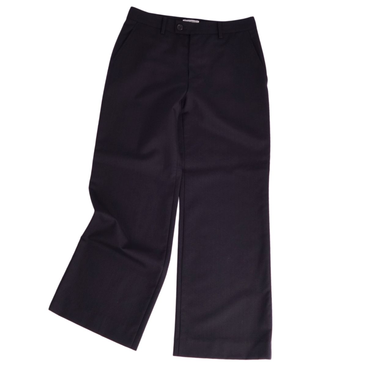【美品】イッセイミヤケ ISSEY MIYAKE FETE パンツ ロングパンツ ストライプ ウール ボトムス レディース 2(M相当) ブラック【中古】