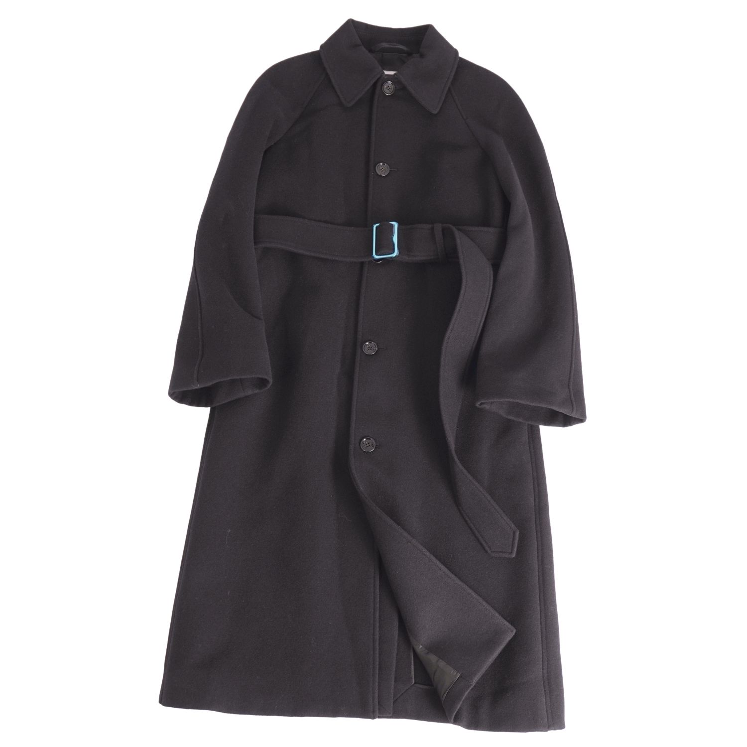 【新品同様】バーバリー BURBERRY コート ステンカラーコート バルマカーンコート ロングコート ベルト付き ウール アウター レディース UK6 US4 IT38(S相当) ブラック【中古】|MODEST LORD 仙台 店