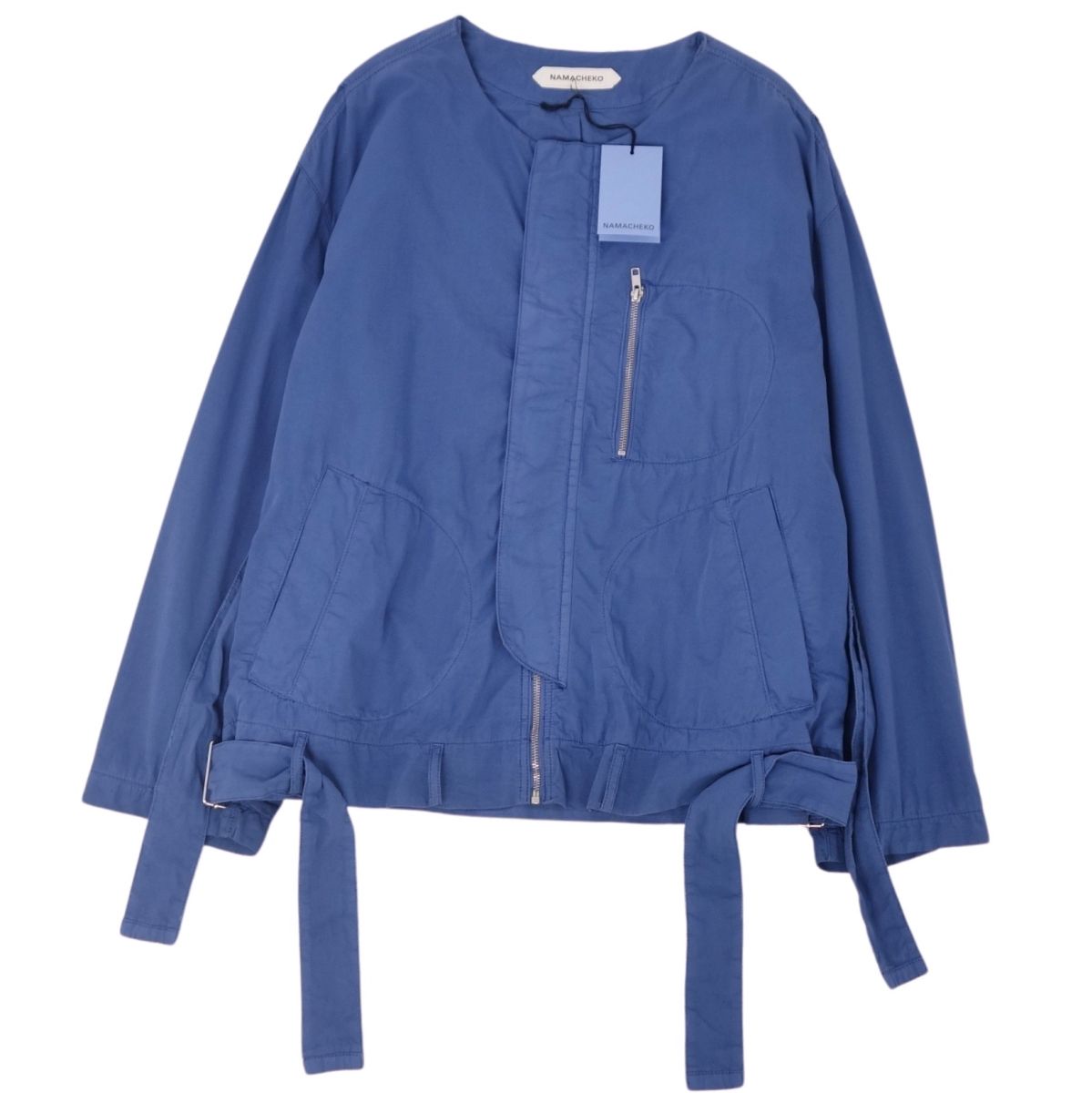 ナマチェコNAMACHEKO 23AWスタッズデニムノーカラージャケットブルゾン NAMACHEKO ナマチェコ 23AW Wode Denim Jacket スタッズデザイン