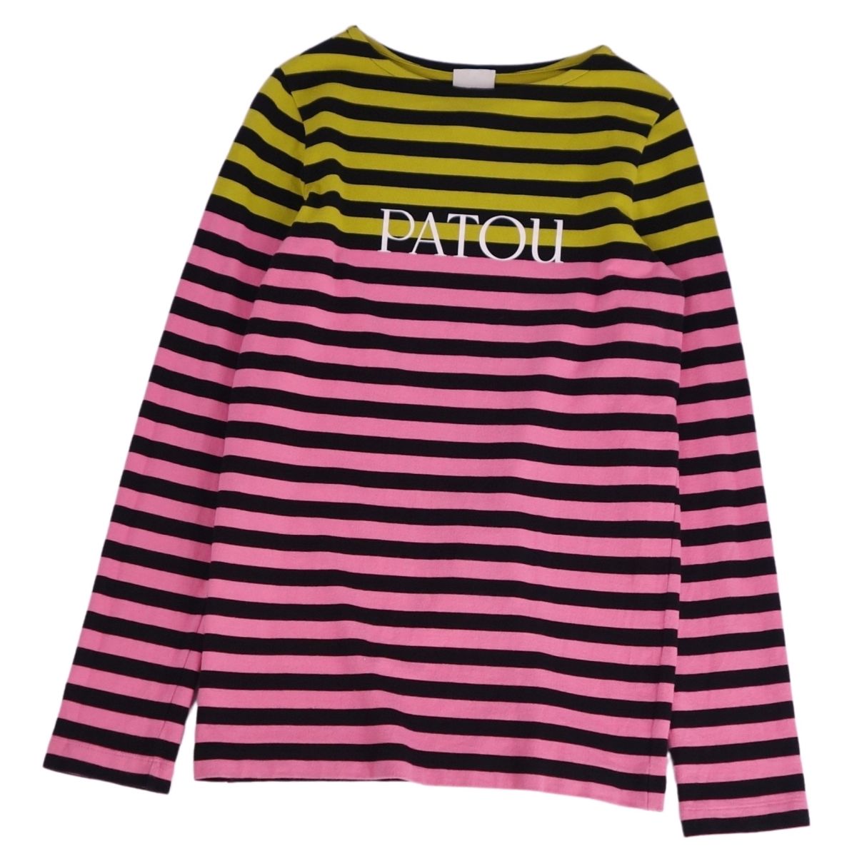 【美品】パトゥ PATOU Tシャツ カットソー ロングスリーブ 長袖 ボーダー トップス レディース XS ピンク【中古】