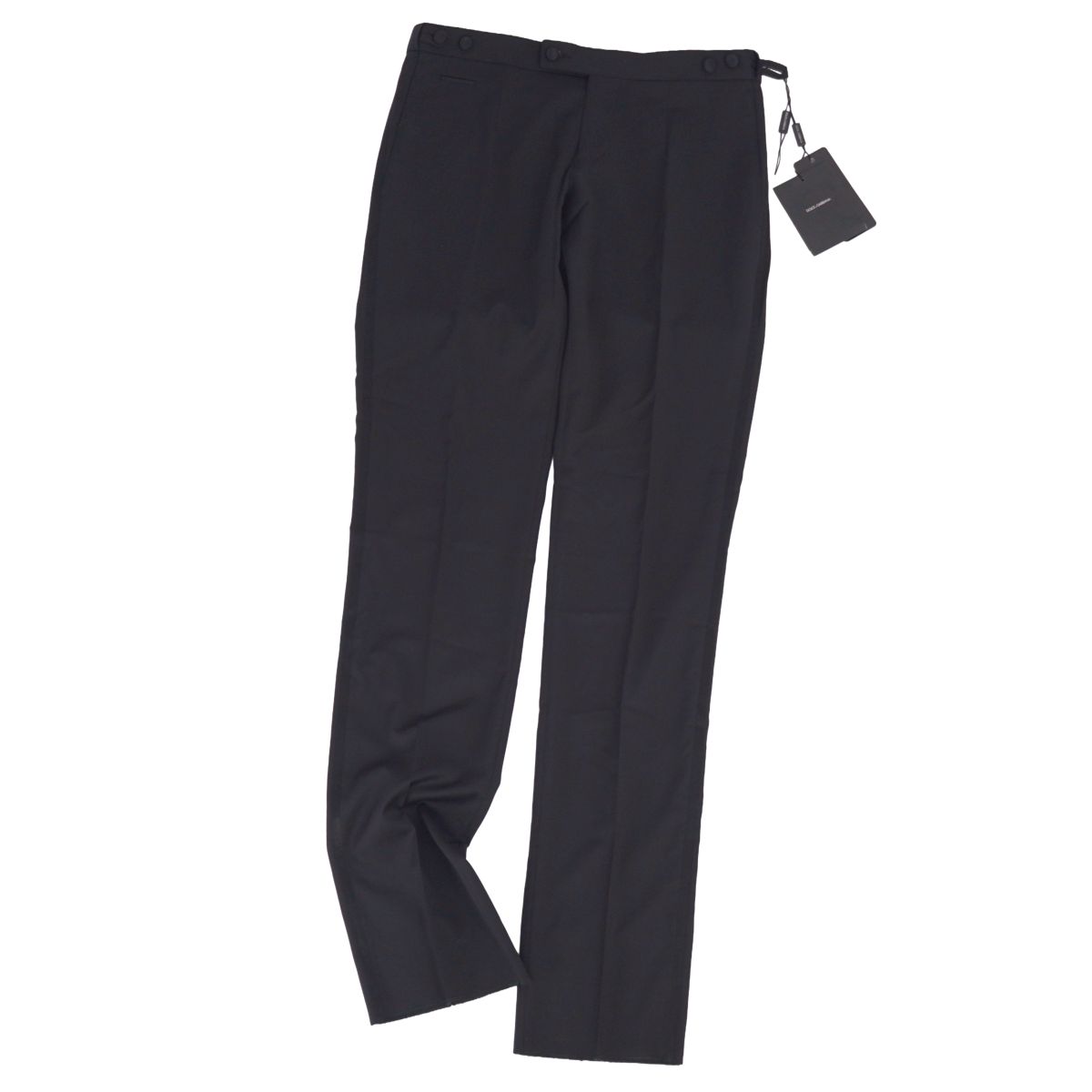 【新古品】ドルチェ&ガッバーナ DOLCE&GABBANA パンツ ロングパンツ スラックス ウール シルク ボトムス メンズ 44 ブラック【中古】
