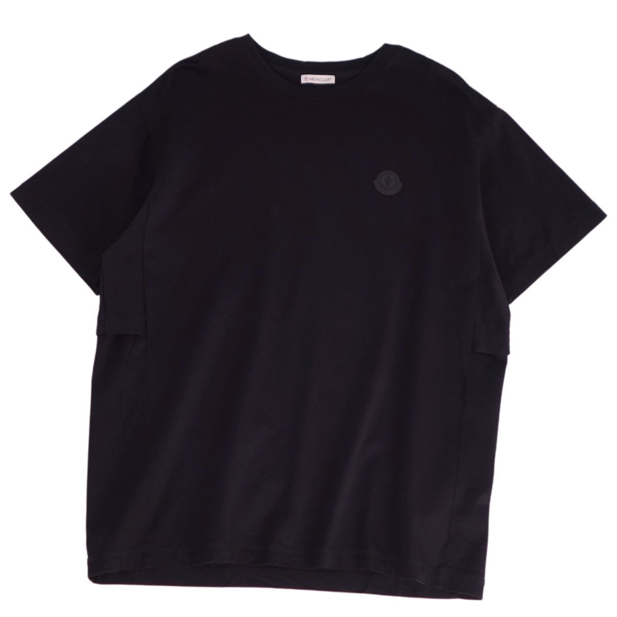 【美品】モンクレール MONCLER Tシャツ 2019 カットソー ショートスリーブ 半袖 コットン トップス メンズ M ブラック【中古】