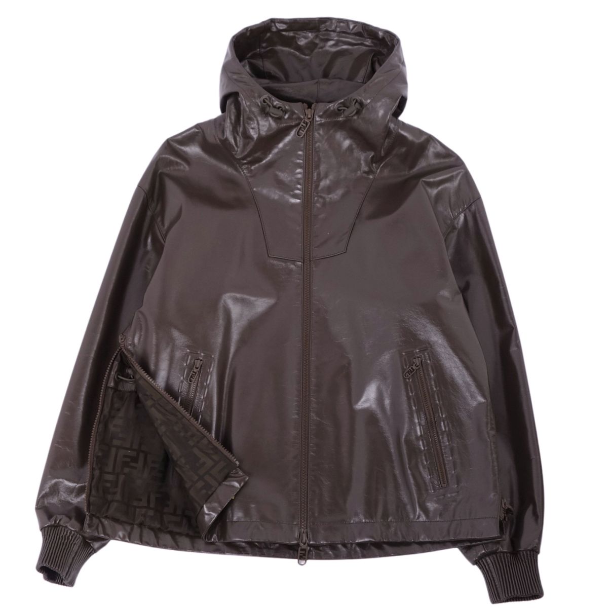 【美品】FENDI/ジャケット FENDI 極美品 フェンディ 2022年製 FNE18I ミンク パイソン ZIP