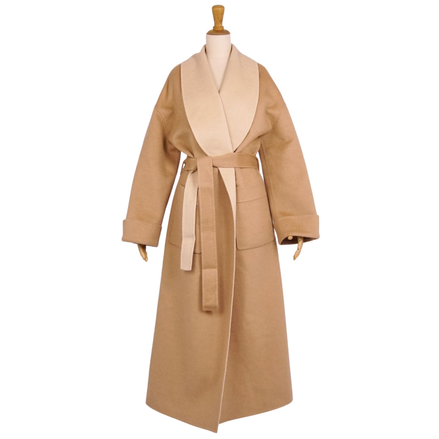 【極美品】ロロピアーナ Loro Piana コート ベルト付き ロングコート ベビーキャメル アウター レディース イタリア製 36(S相当) ブラウン【中古】