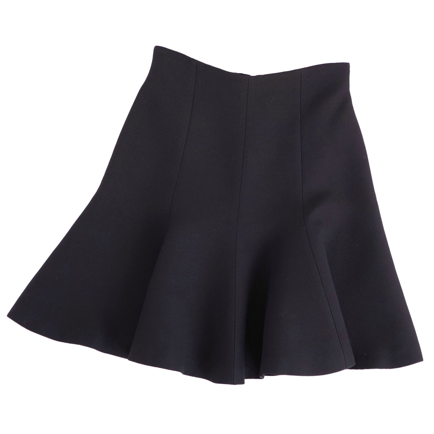 【美品】クリスチャンディオール Christian Dior スカート フレアスカート ショート丈 ウール シルク 無地 ボトムス レディース F34 USA2 I38(XS相当) ブラック【中古】