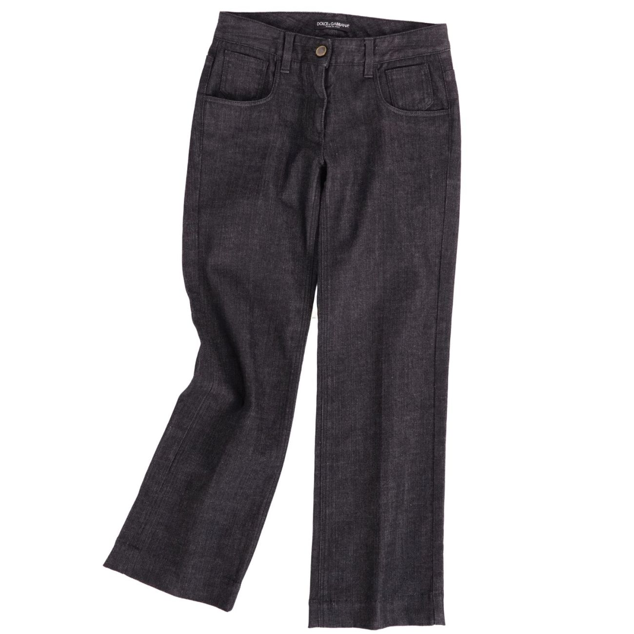 【美品】ドルチェ&ガッバーナ DOLCE&GABBANA パンツ デニムパンツ コットン ボトムス コットン ボトムス レディース イタリア製 36 ブラック【中古】
