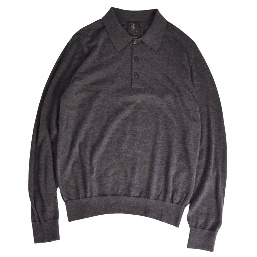【美品】ブリオーニ Brioni シャツ ポロシャツ ニット セーター ロングスリーブ 長袖 カシミヤ トップス メンズ イタリア製 50 グレー【中古】