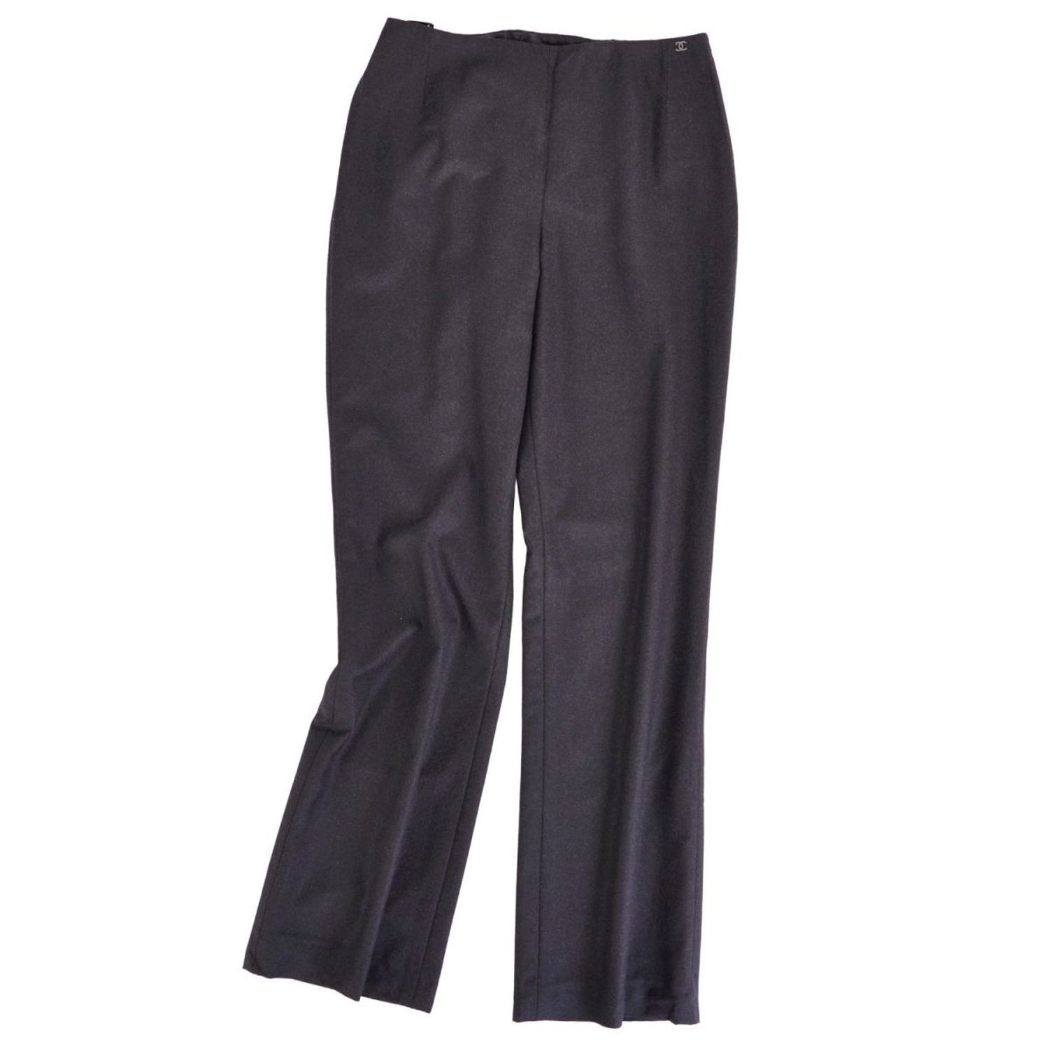 【美品】シャネル CHANEL 00A パンツ フレアパンツ ロングパンツ ココマーク ウール ボトムス レディース 42(XL相当) ブラック【中古】｜MODEST LORD 仙台 店