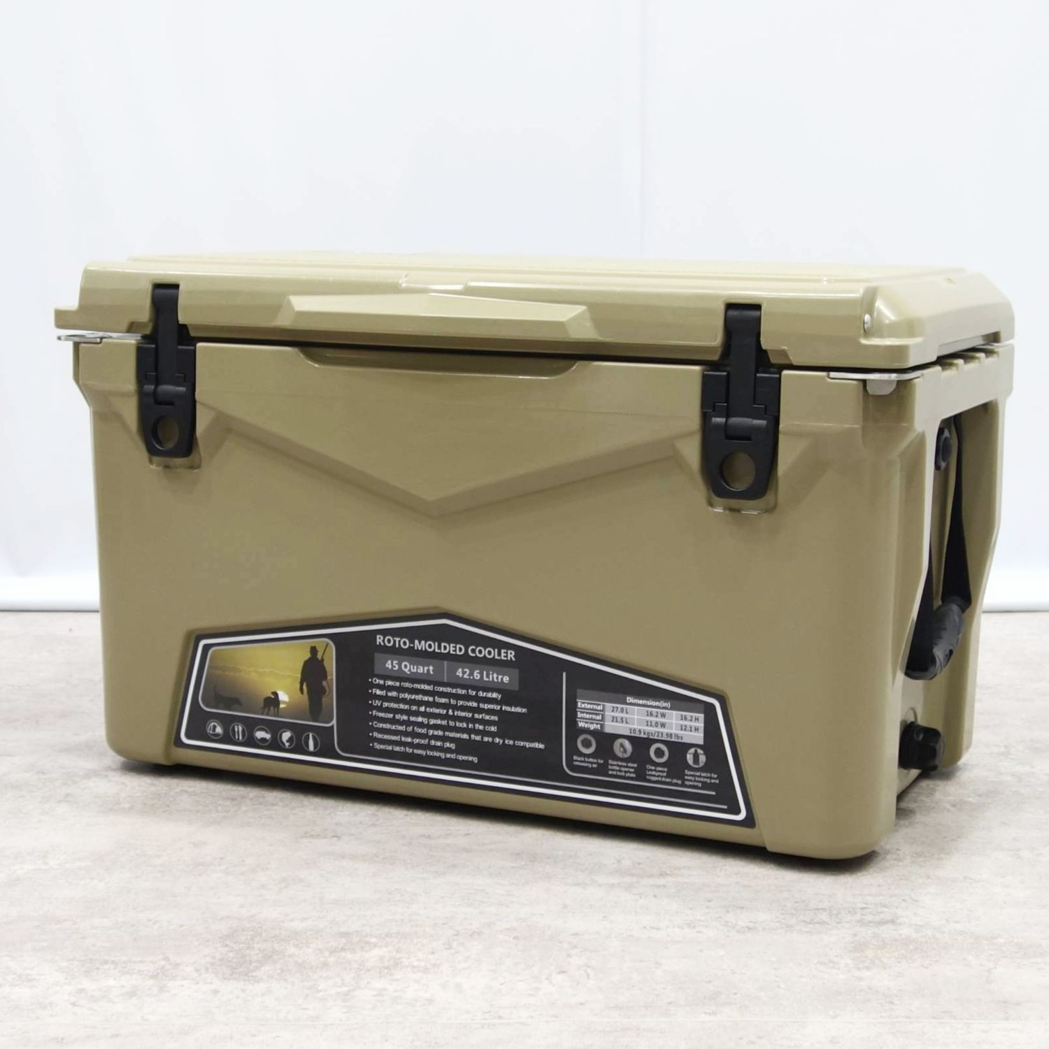 アイスランド共和国 空調設備 ICELAND COOLER ROTO MOLDED COOLER 45QT 42.6L 捉え所の無い 空調設備 ボックスキャンプ 魚釣り アウトドア【中古】