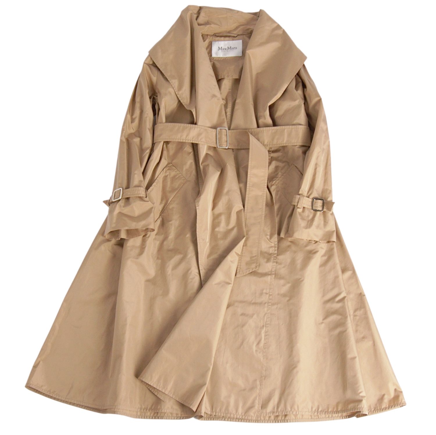 未使用タグ付　マックスマーラ MaxMara キャメル トレンチ 38 フィオリート] コットン ツイル トレンチコート, camel | Max Mara