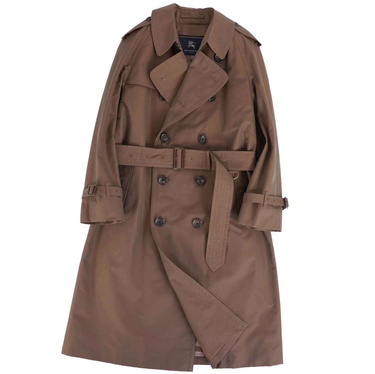 【極美品】赤ちょうちんバリー 英国の首都 BURBERRY LONDON 厚地の外套 トレンチコート ラインドライブ付き添い人 裏読み合わせる 綿織物 アウター メンズ 90-165-4(S好いかげんに) オリーブカーキ【中古】