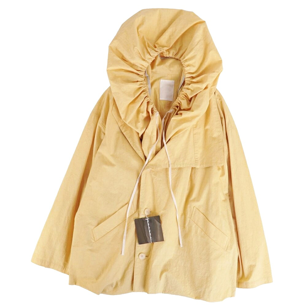 【新古品】フーワット whowhat ジャケット LAYERED PARACHUTE JACKET フード付き コットン アウター メンズ M イエロー【中古】