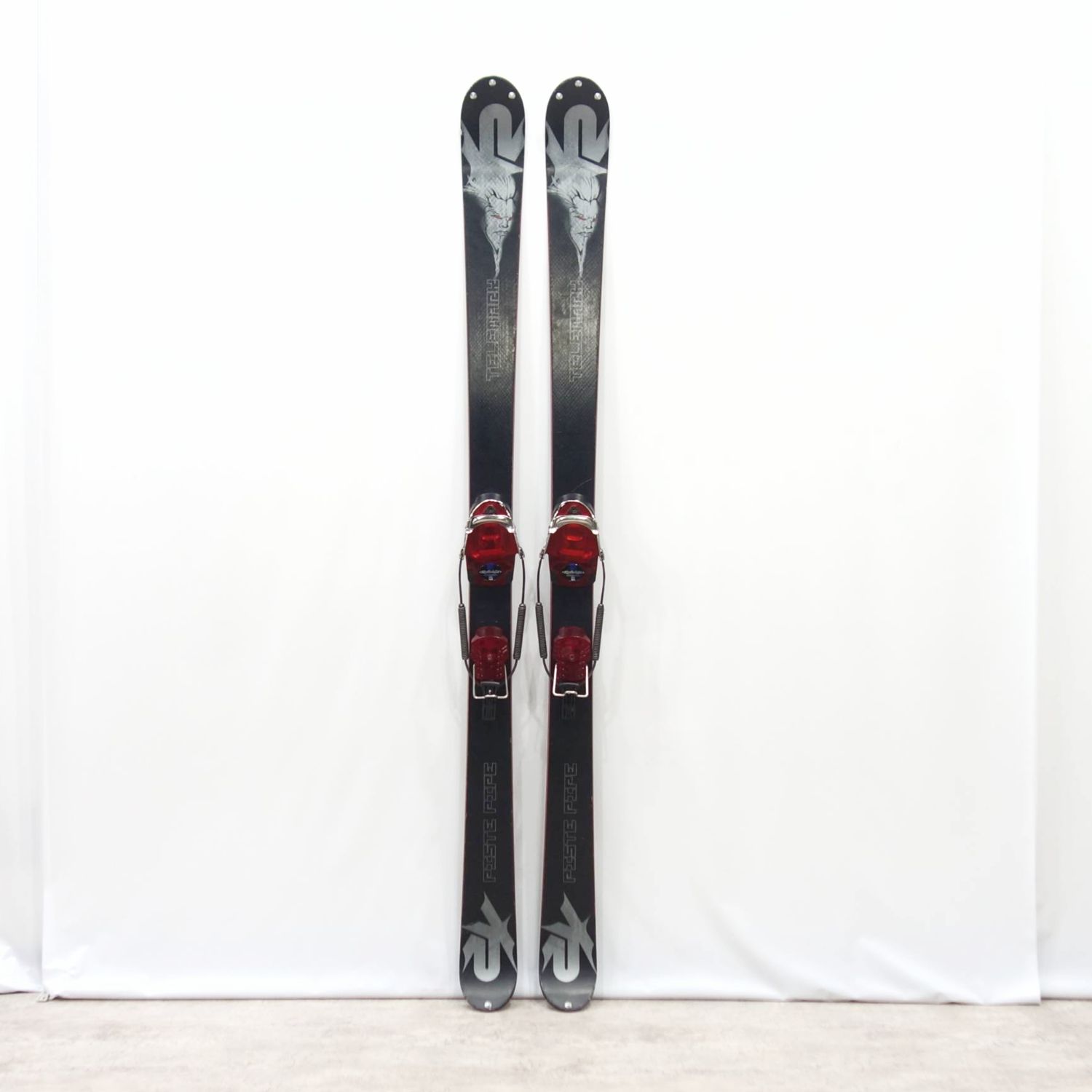 訳あり K2 75粍 テレマーク スキーの板 PISTE PIPE 169珊 真っただ中80粍 ビンディング Rottefella COBRA アウトドア 黒いこと【中古】