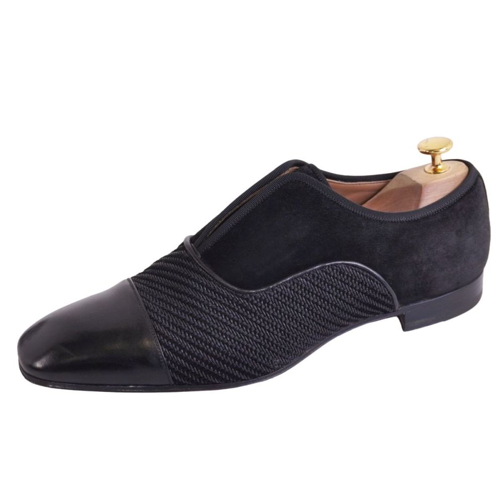 【美品】クリスチャンルブタン Christian Louboutin レザーシューズ ビジネスシューズ スエード レザー 革靴 メンズ イタリア製 43(28cm相当) ブラック【中古】｜MODEST LORD 仙台 店