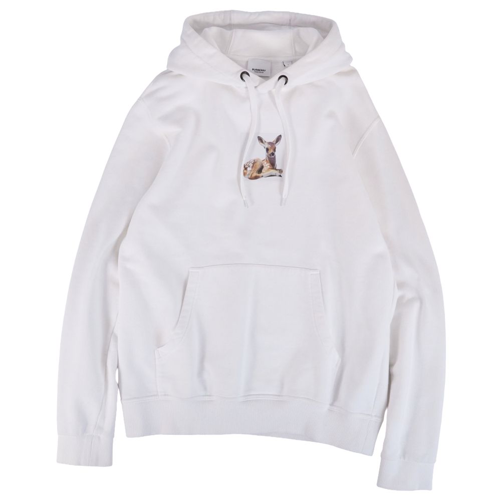 【美品】バーバリー BURBERRY パーカー フーディー スウェット ロングスリーブ 長袖 コットン トップス メンズ S ホワイト【中古】｜MODEST LORD 仙台 店