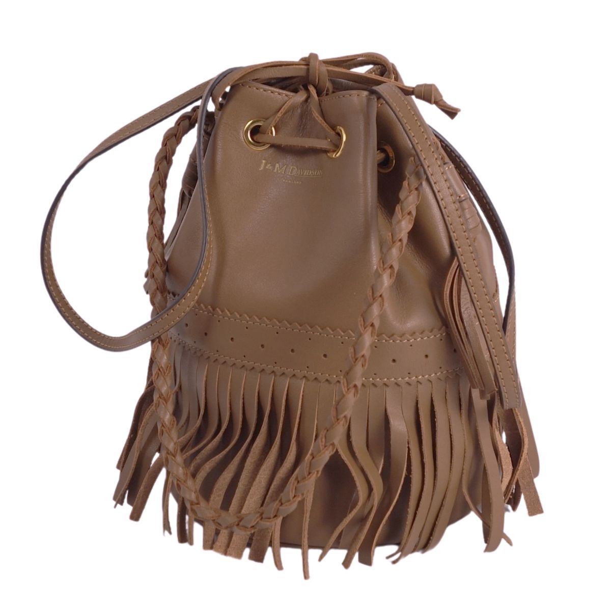 【美品】ジェイアンドエムデヴィッドソン J\u0026M DAVIDSON 御徒面子 2way CARNIVAL カーニバル ショルダーバッグ なめし革 フリンジ レディース 赤銅色【中古】
