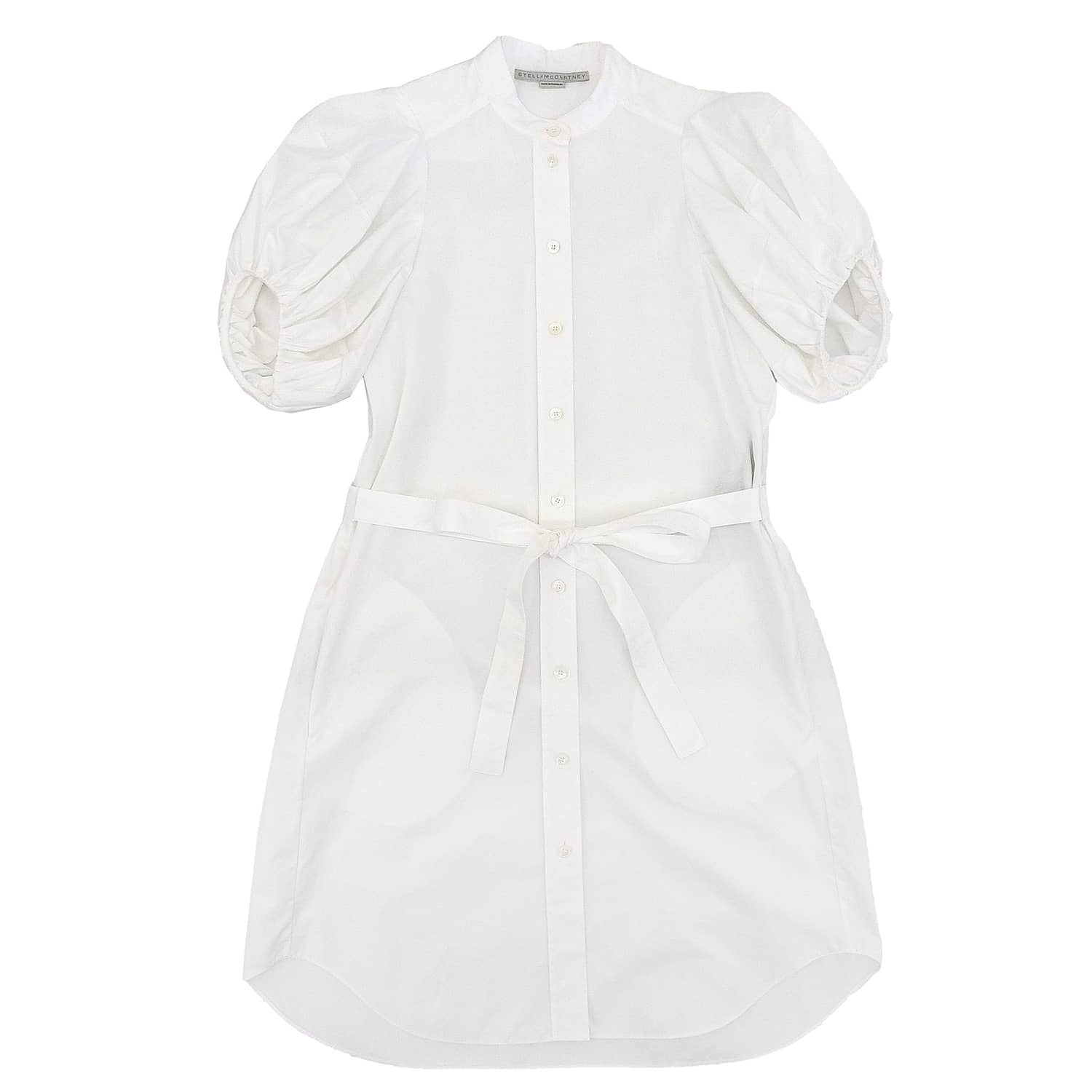 【極美品】ステラマッカートニー STELLA McCARTNEY シャツ ワンピース パフスリーブ 半袖 コットン トップス レディース 34 ホワイト【中古】｜MODEST LORD 仙台 店