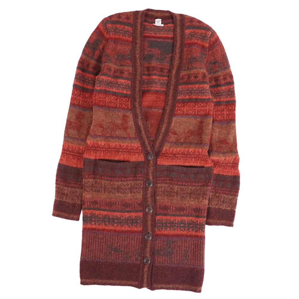 【美品】エルメス HERMES カーディガン ゴルチエ期 コーディガン ニット 総柄 カシミヤ アルパカ トップス レディース イタリア製 40(L相当) ブラウン【中古】｜MODEST LORD 仙台 店