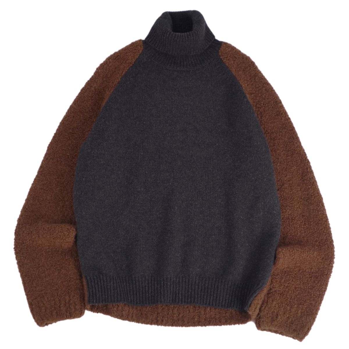 【美品】エルメス HERMES ニット 20AW セーター タートルネック ウール カシミヤ アルパカ トップス メンズ イタリア製 L ブラウン/グレー【中古】
