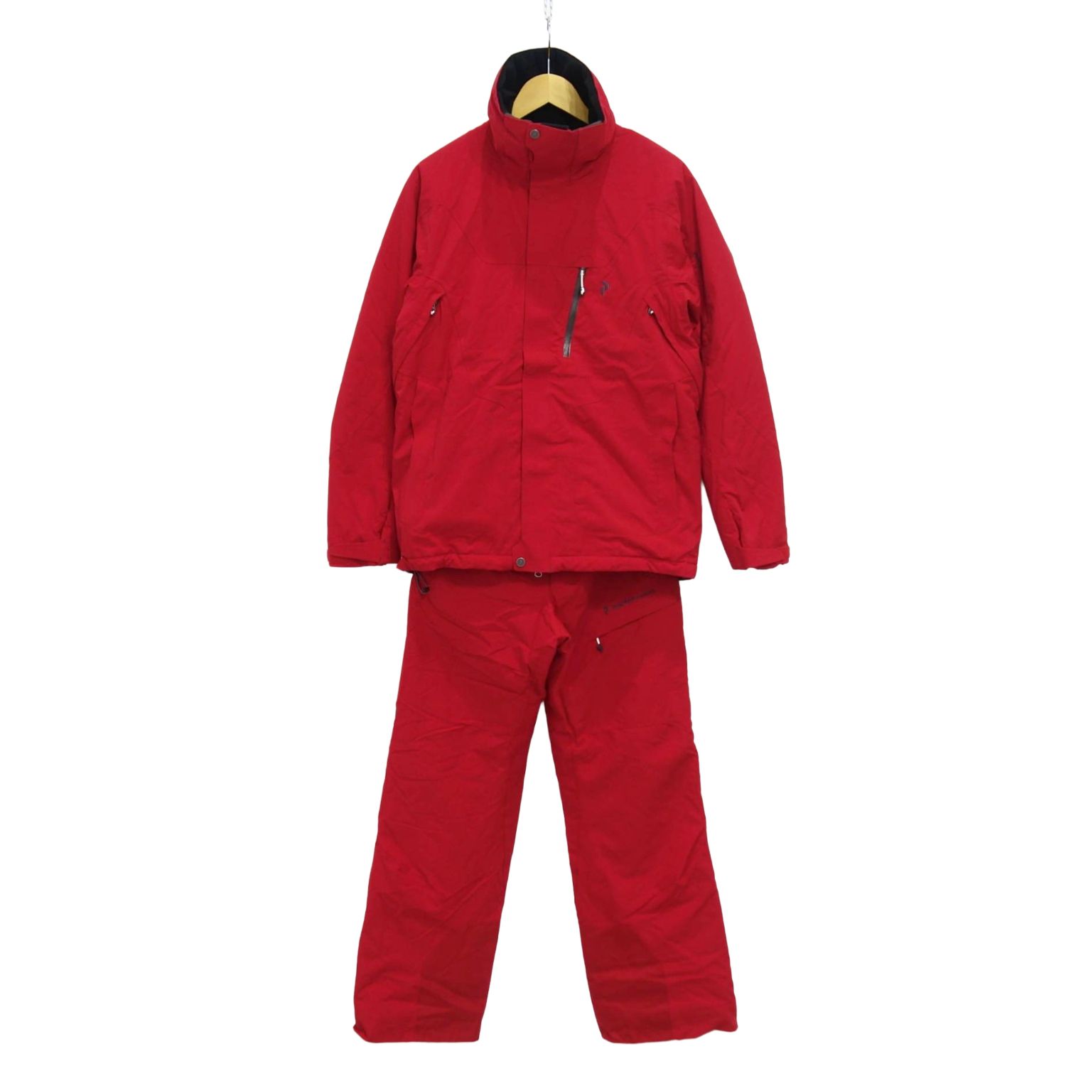 まっ盛り演技 Peak Performance MAROON Jacket Pants 上下書き割り マルーン 上衣 ズボン下 スキーの板 御召しもの 中綿 メンズ S 赤いこと【中古】