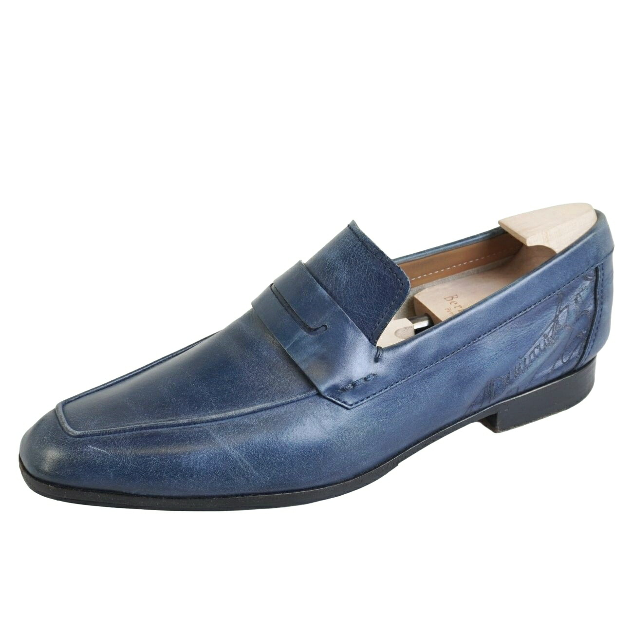 ベルルッティ BERLUTI ローファー ロレンツォ リミニ RIMINI ビジネスシューズ レザーシューズ デムジュール カリグラフィ カンガルーレザー 革靴 メンズ イタリア製 8.5(28cm相当) ネイビー【中古】|MODEST LORD 仙台 店