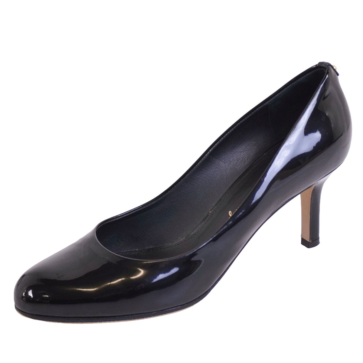 【美品】サルヴァトーレ フェラガモ Salvatore Ferragamo パンプス パテントレザー エナメル ヒール イタリア製 シューズ 靴 レディース 7D(24.5cm相当) ブラック【中古】|MODEST LORD 仙台 店