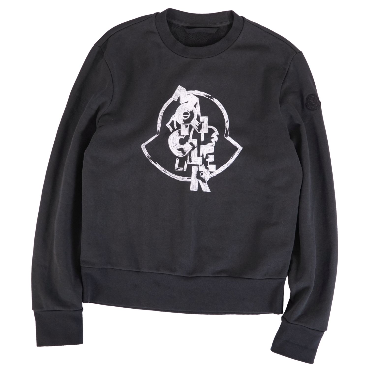 【美品】モンク線路 MONCLER 2024年 汗水 調教師 ロゴタイプ刷り上げる 紋章 綿織物 トップス メンズ XS 黒いこと【中古】