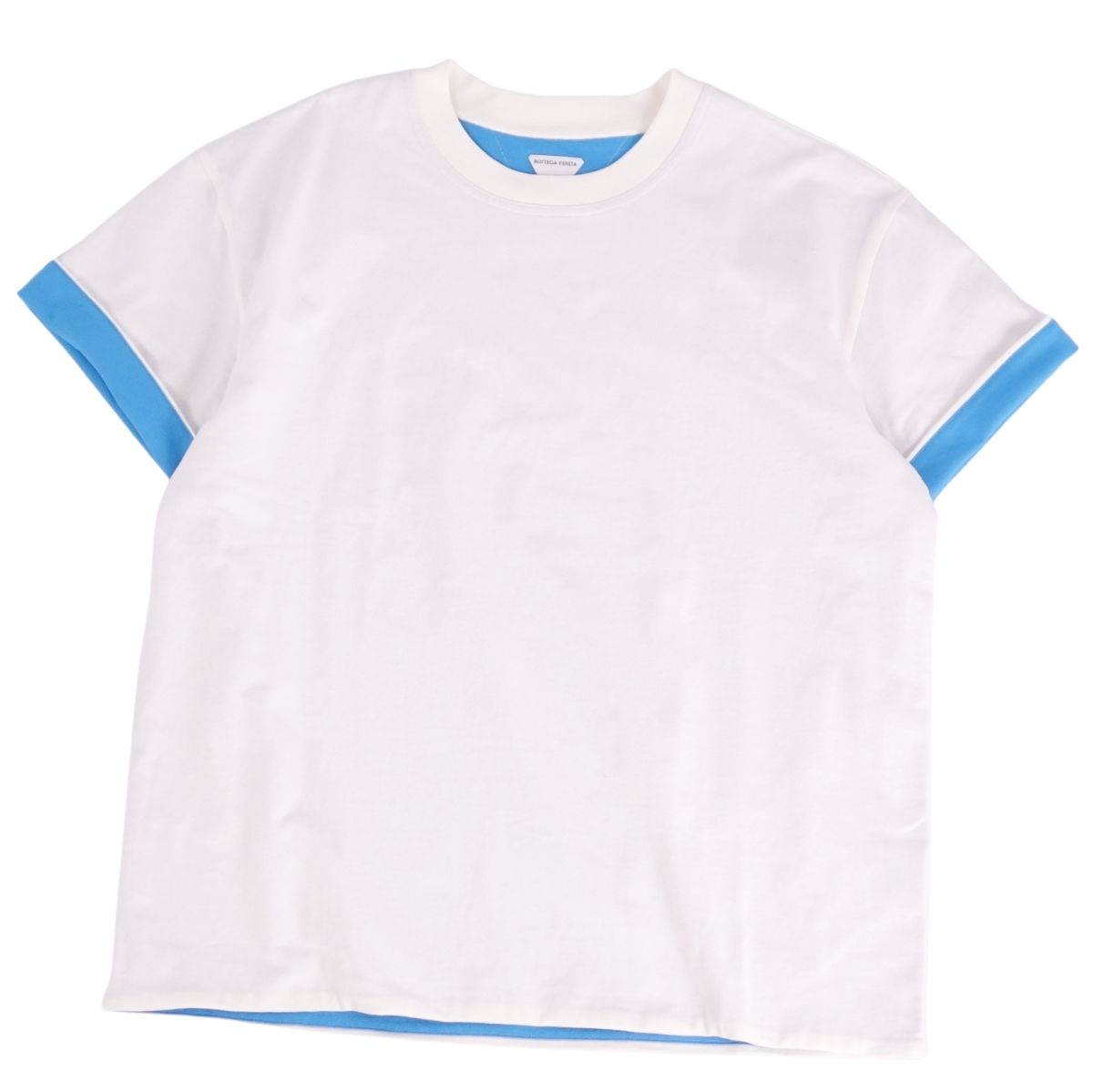 【美品】ボッテガヴェネタ BOTTEGA VENETA Tシャツ 2022 カットソー ショートスリーブ 半袖 コットン トップス メンズ イタリア製 S ホワイト/ブルー【中古】|MODEST LORD 仙台 店