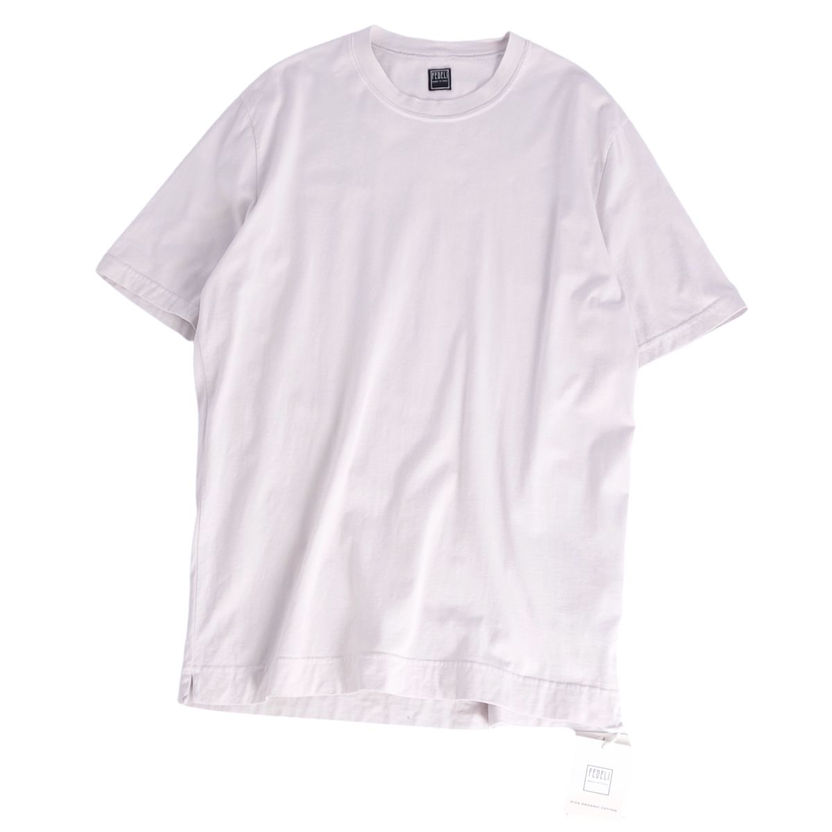 【新古品】フェデリ FEDELI Tシャツ カットソー ショートスリーブ 半袖 コットン トップス メンズ イタリア製 48(M相当) ホワイト【中古】