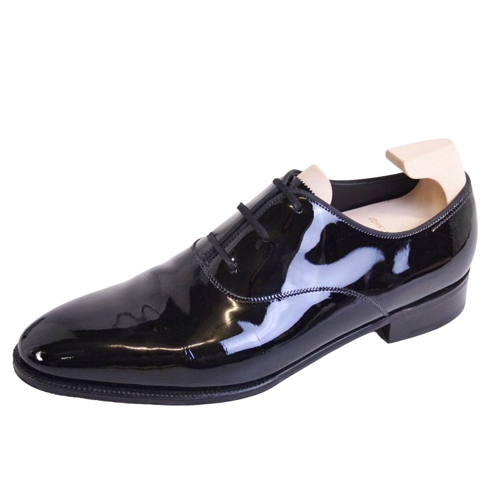【極美品】ジョンロブ JOHN LOBB なめし革?シューズ LIFTON リフトン オックスフォード 商行為シューズ エナメルなめし革 革靴 メンズ イングランド製 7.5(26糎好いかげんに) 黒いこと【中古】
