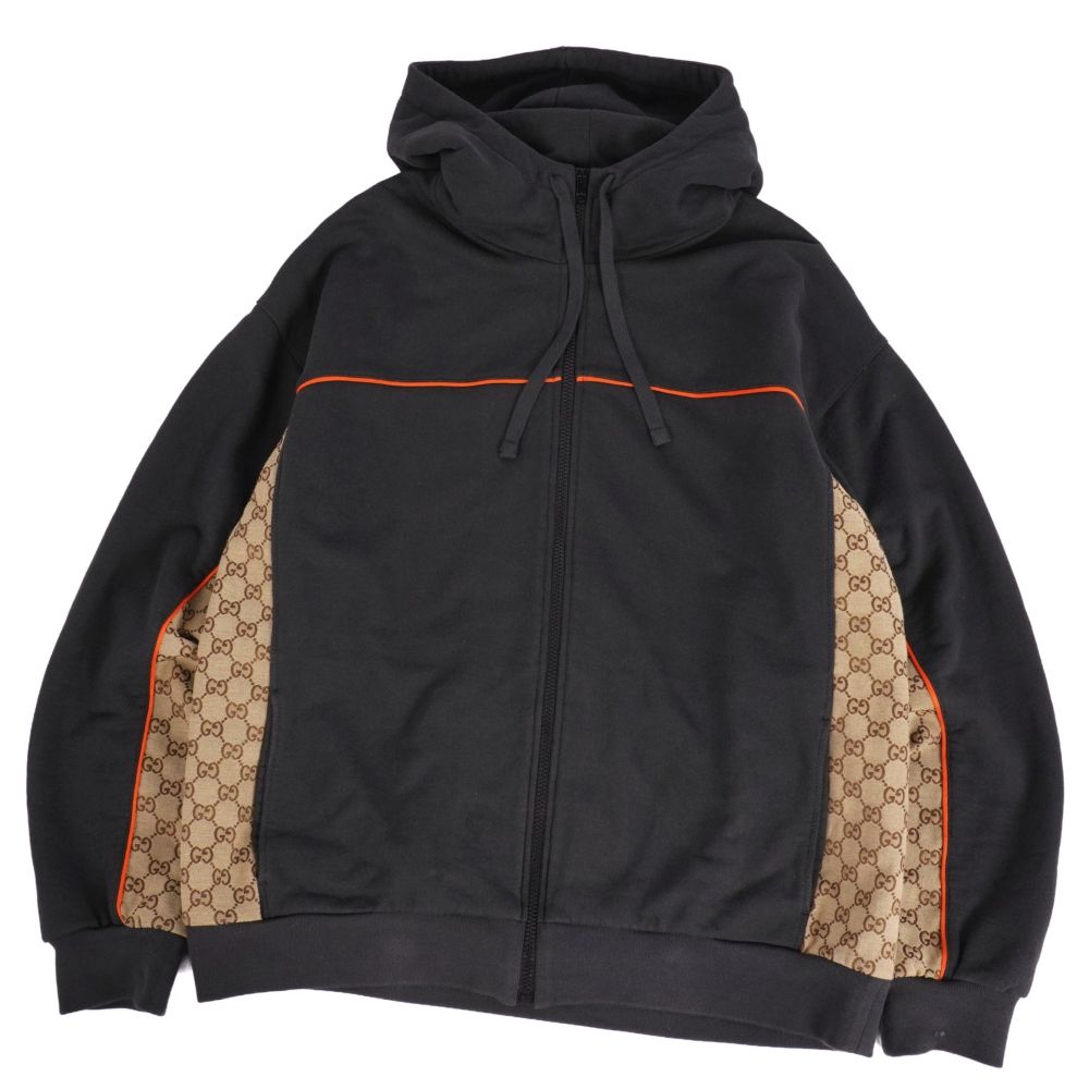 【美品】グッチ GUCCI パーカー 24SS フーディー スウェット ジップアップ GG柄 コットン トップス メンズ イタリア製 XL ブラック【中古】|MODEST LORD 仙台 店