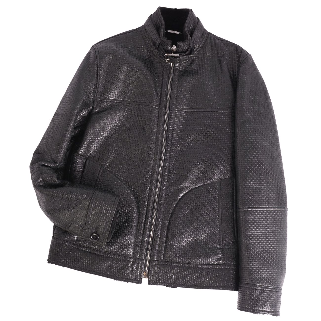 【美品】ドルチェ&ガッバーナ DOLCE&GABBANA ジャケット レザージャケット ジップアップ シープスキン アウター メンズ イタリア製 46(S相当) ブラック【中古】|MODEST LORD 仙台 店