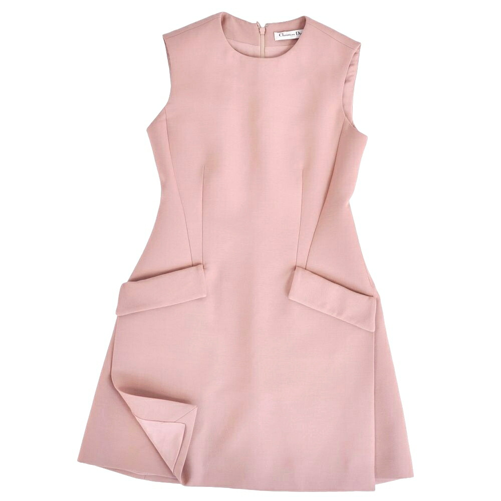 【極美品】クリスチャンディオール Christian Dior ワンピース 2019 ノースリーブ ウール シルク トップス レディース イタリア製 34(XS相当) ピンク【中古】｜MODEST LORD 仙台 店