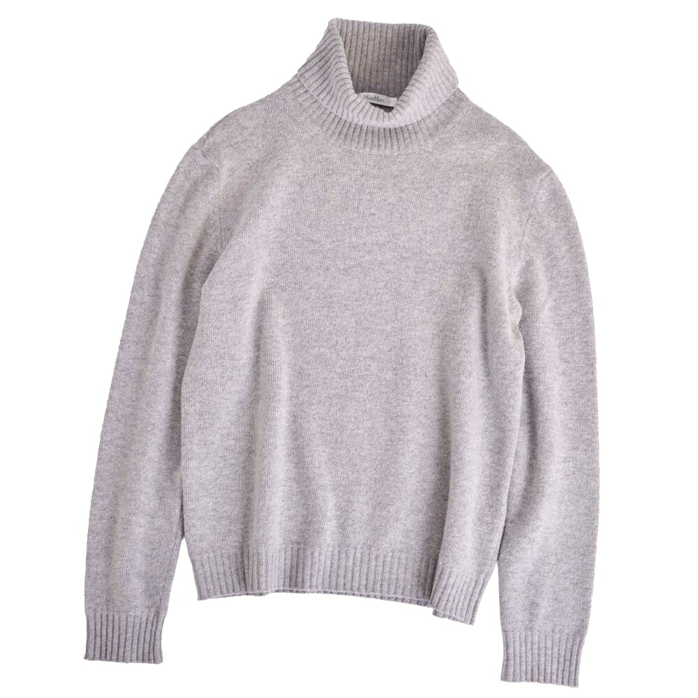 【美品】マックスマーラ Max Mara ニット セーター タートルネック ウール カシミヤ トップス レディース L グレー【中古】